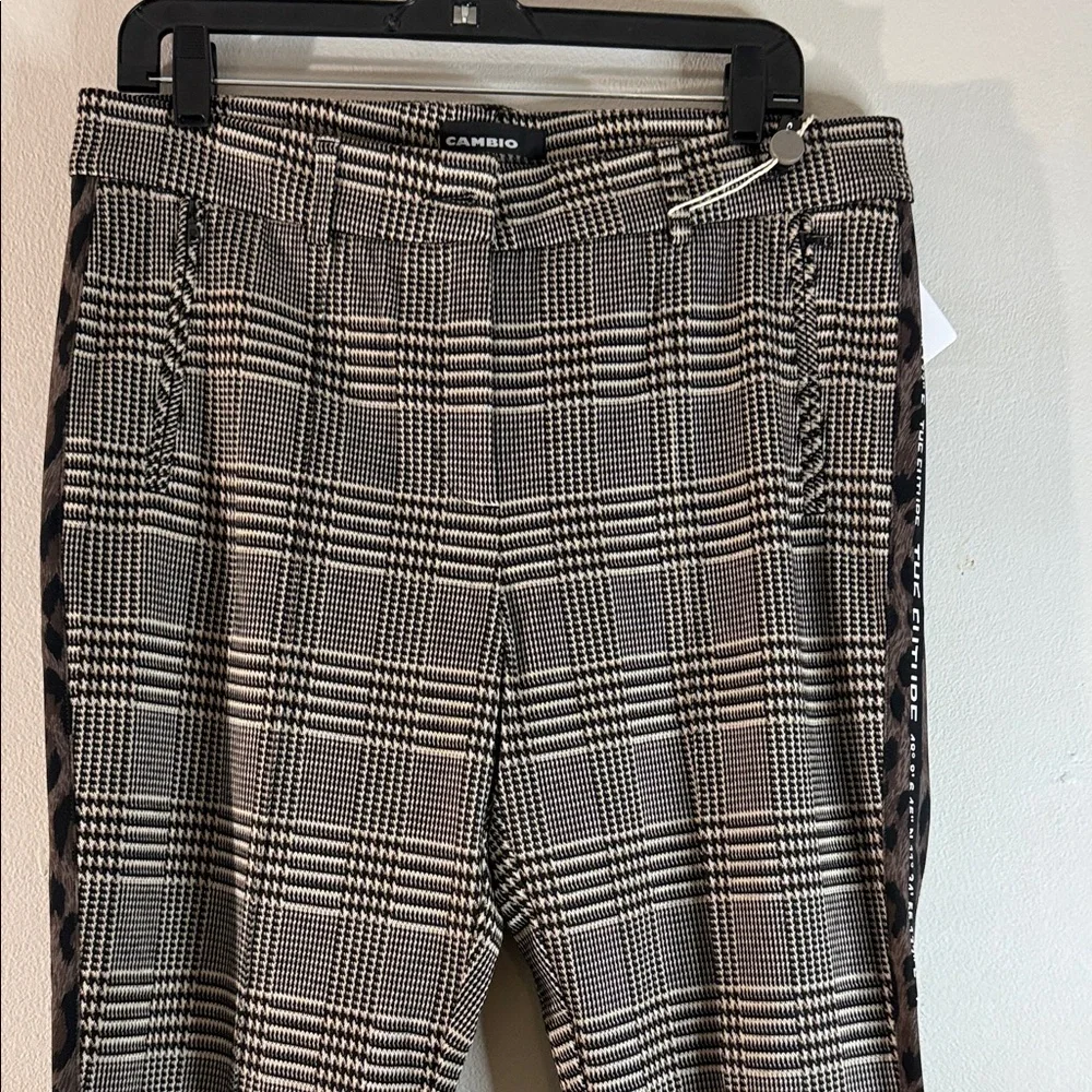 Cambio Rhona Plaid Pants Women’s US 14 Gray Black Slim Stretch - Picture 3 of 14